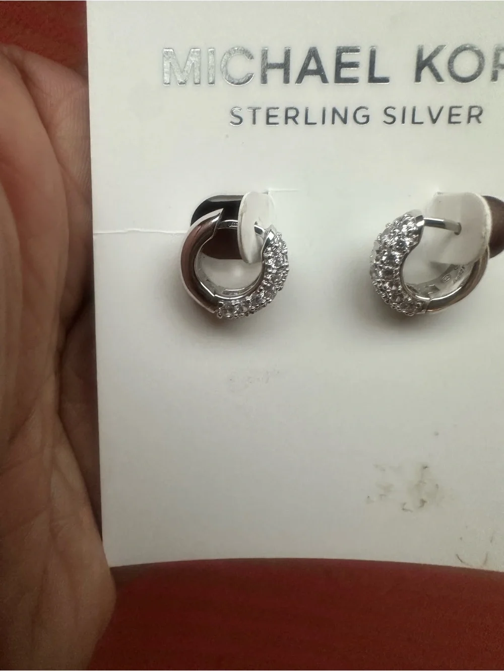 NWT! Michael Kors Sterling Silver Huggie Hoop Earrings. Retails at $95